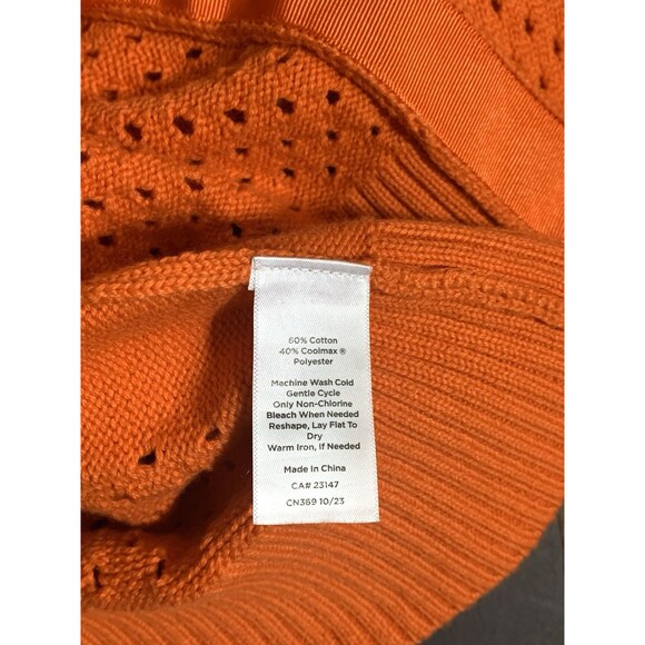 Talbots Womens Orange Cardigan Sweater Jacket Snap Closure 3X Coolmax - Picture 9 of 9